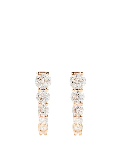 Aria Rose 18K Gold U Huggie Hoop Earrings With Diamonds