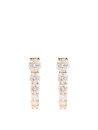 Aria Rose 18K Gold U Huggie Hoop Earrings With Diamonds