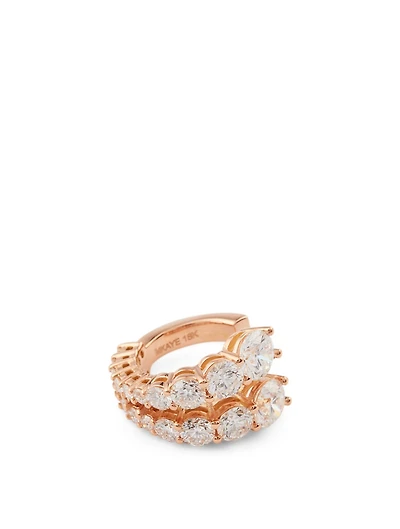 Aria 18K Rose Gold Two-Row Earcuff With Diamonds