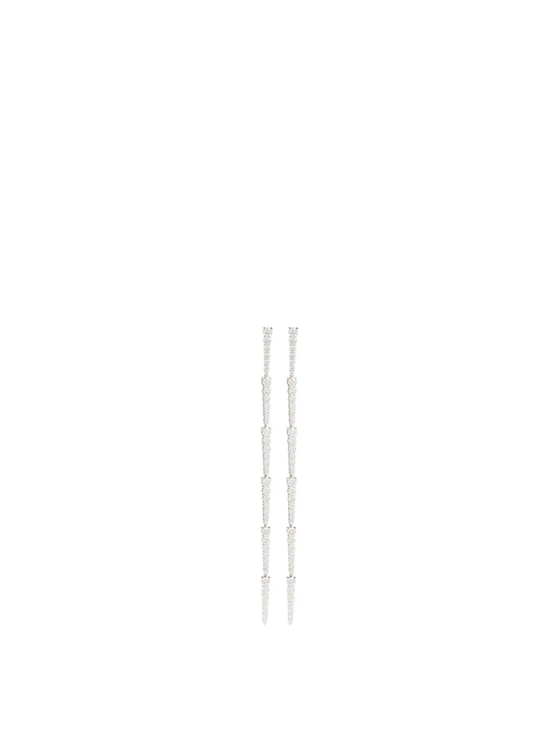Large Cora 18K White Gold Earrings With Diamonds
