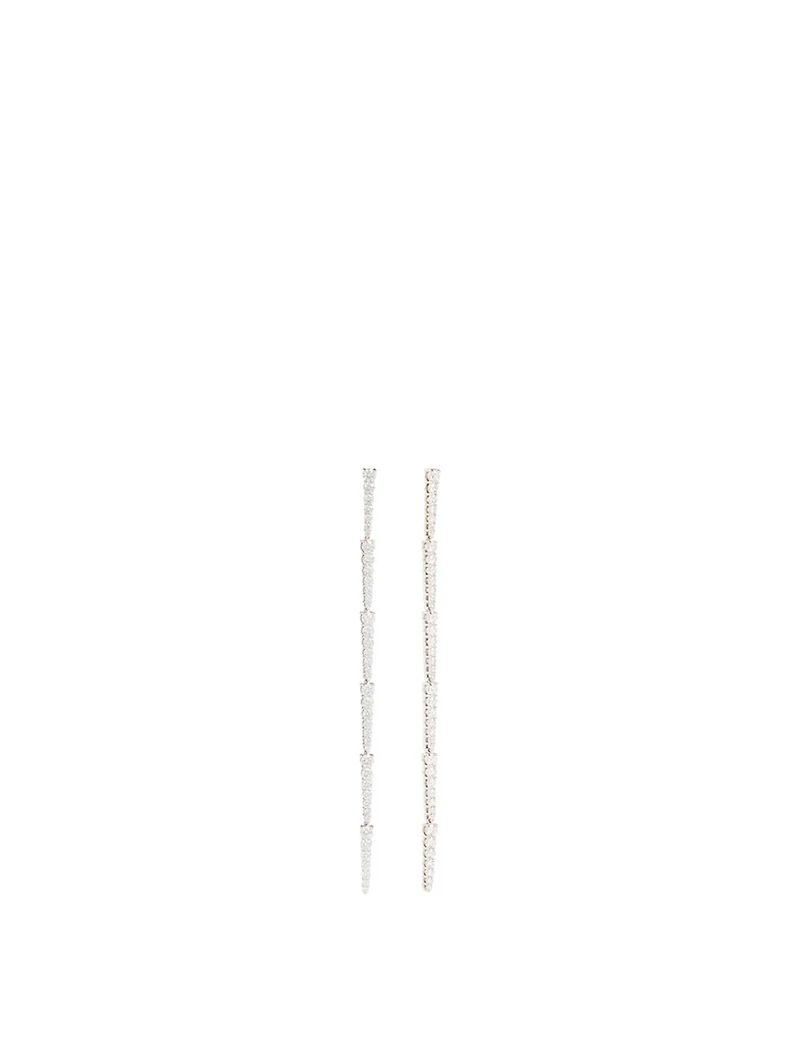 Large Cora 18K White Gold Earrings With Diamonds