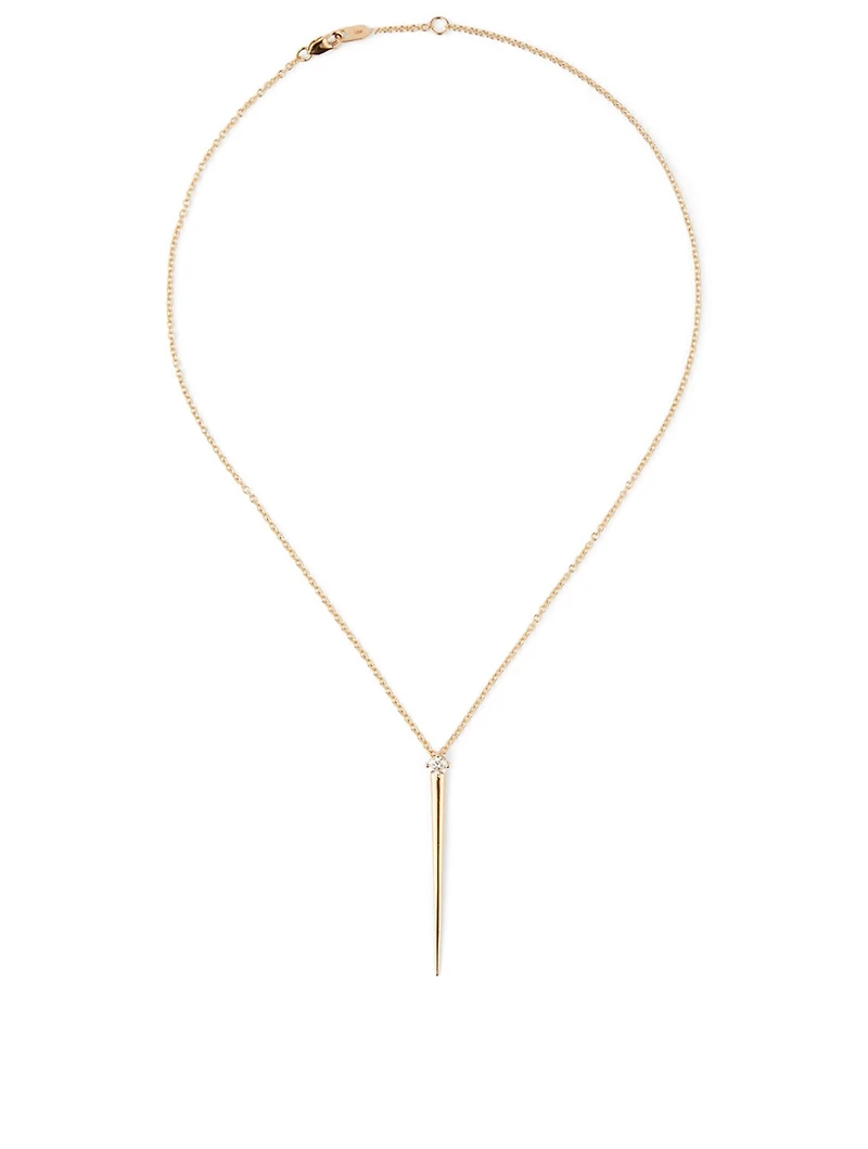 Aria 18K Gold Dagger Necklace With Diamonds