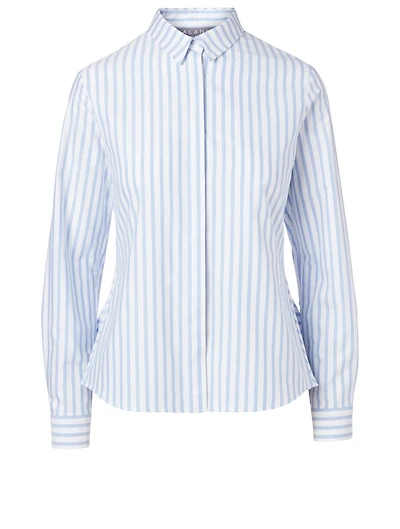 Cotton Peplum Shirt Stripe Print
