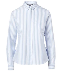 Cotton Peplum Shirt Stripe Print