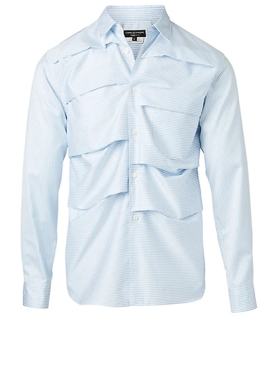 Ruched Shirt Stripe Print