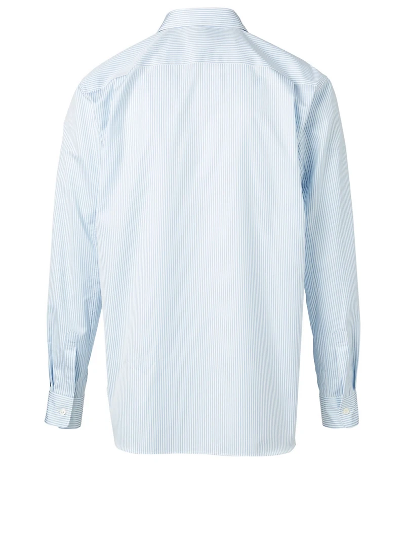 Ruched Shirt Stripe Print