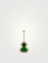 Small Wulu 18K Rose Gold Earring With Jade And Diamonds