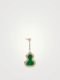 Small Wulu 18K Rose Gold Earring With Jade And Diamonds