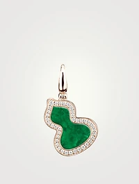Small Wulu 18K Rose Gold Pendant With Jade And Diamonds