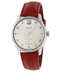 G-Timeless Leather Strap Watch