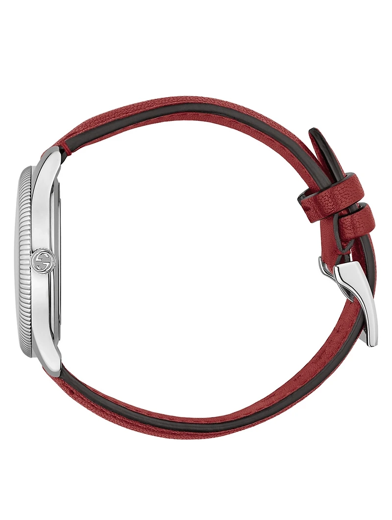 G-Timeless Leather Strap Watch