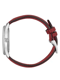 G-Timeless Leather Strap Watch