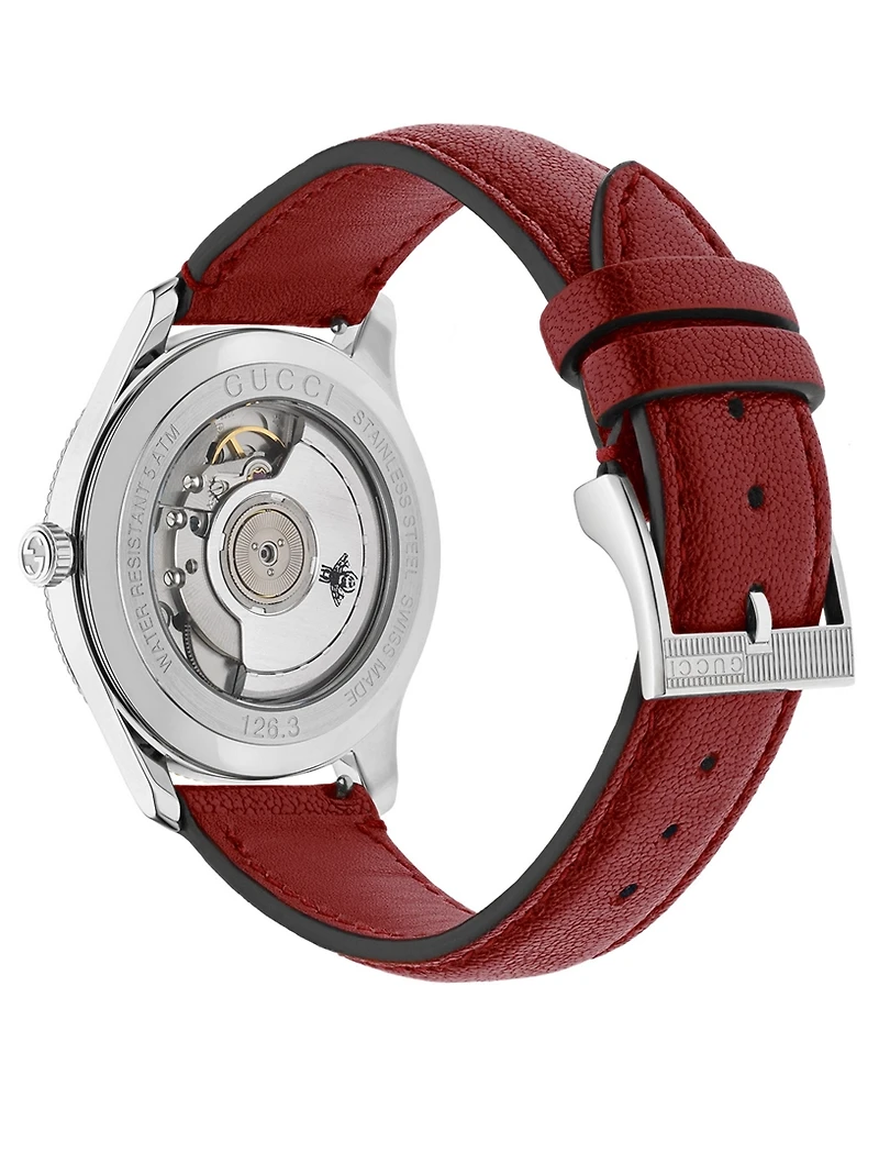 G-Timeless Leather Strap Watch