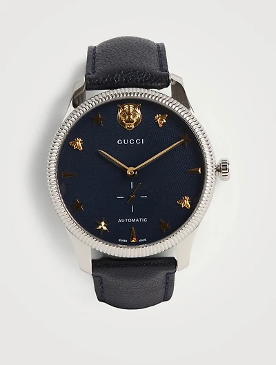 G-Timeless Leather Strap Watch