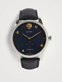 G-Timeless Leather Strap Watch
