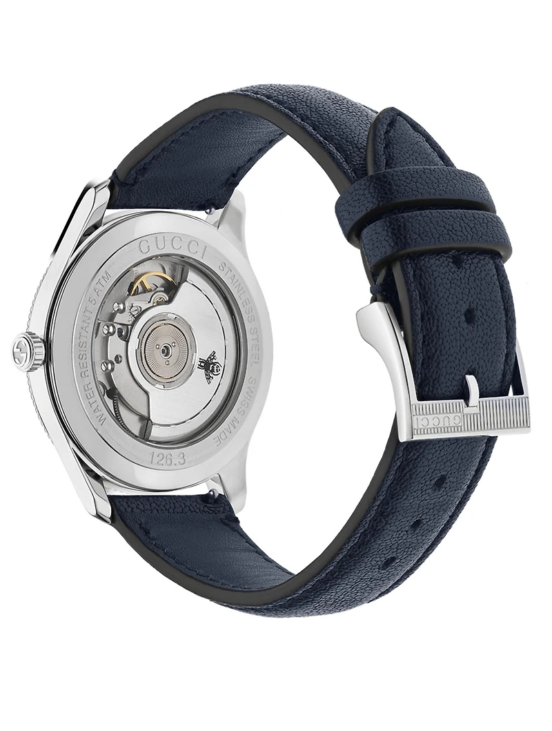 G-Timeless Leather Strap Watch