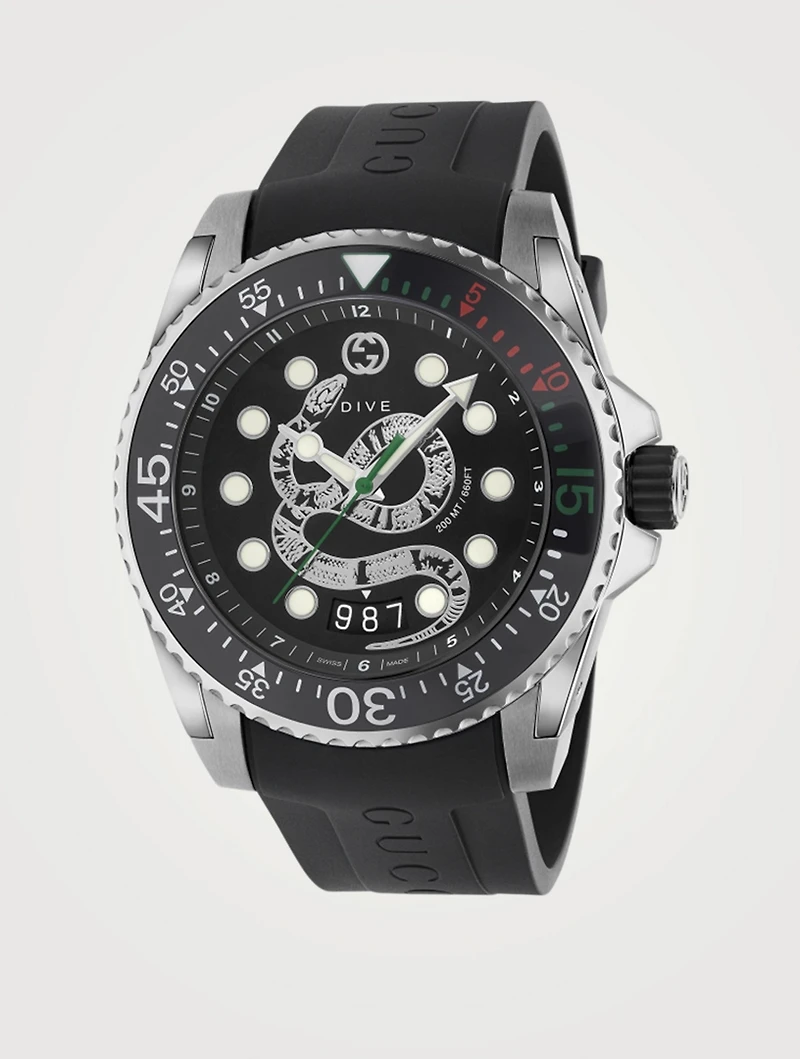 Gucci Dive Rubber Strap Watch