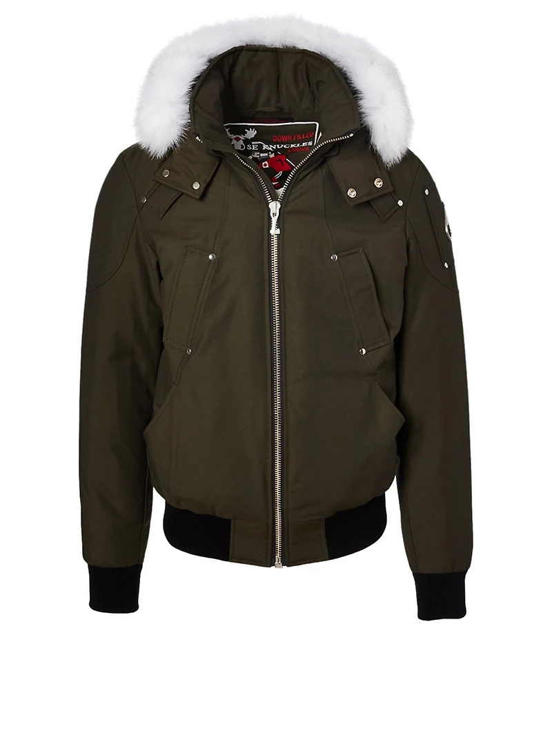Ballistic Bomber Jacket With Fur Hood