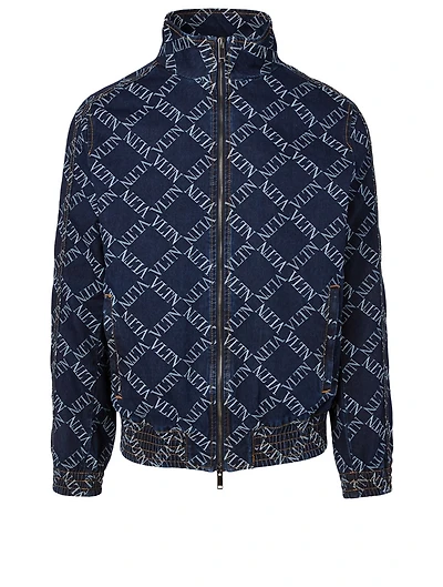 Zip Denim Jacket VLTN Print