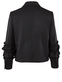 Ruffled Silk And Wool Gabardine Jacket