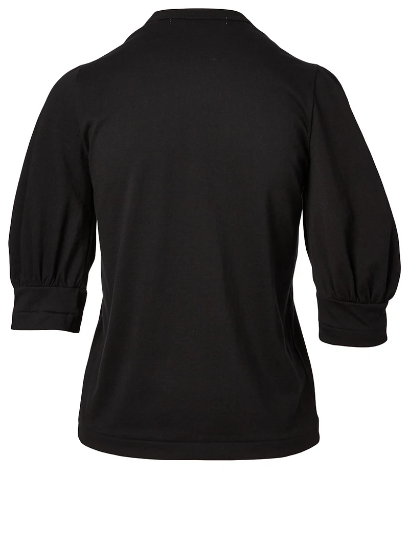 Puff-Sleeve Cotton T-Shirt