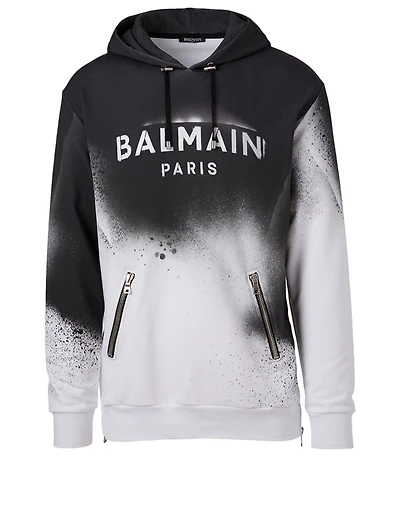 Cotton Logo Hoodie Graffiti Print