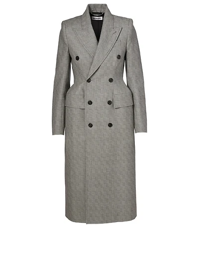 Hourglass Wool Long Coat
