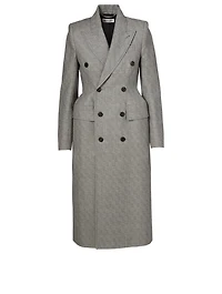 Hourglass Wool Long Coat