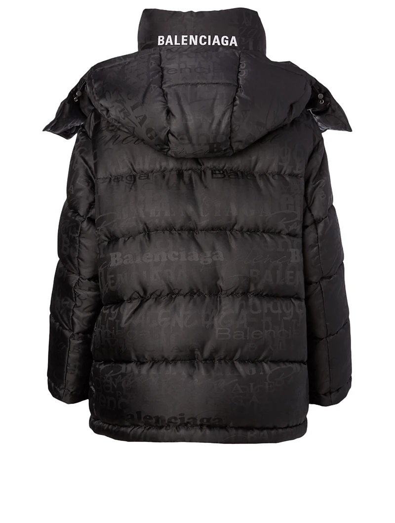 New Swing Puffer Jacket Mixed Typo Print