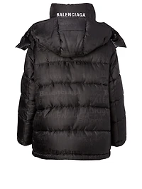 New Swing Puffer Jacket Mixed Typo Print