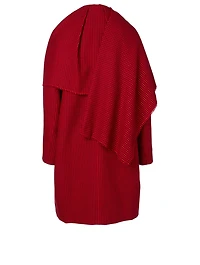 Wool Scarf Coat Houndstooth Print