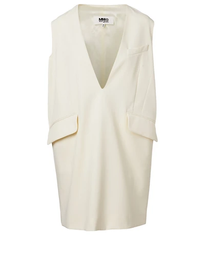 Wool-Blend Décolleté Dress