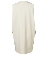 Wool-Blend Décolleté Dress