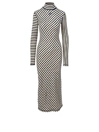 Cotton Maxi Dress Stripe Print