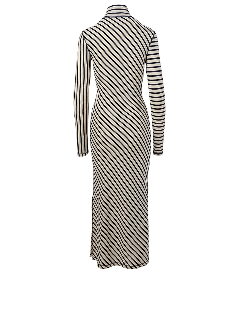 Cotton Maxi Dress Stripe Print
