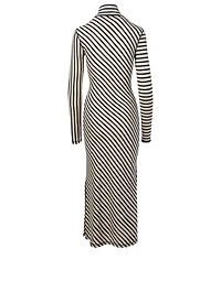 Cotton Maxi Dress Stripe Print