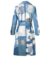 Lace Patchwork Mix Denim Coat