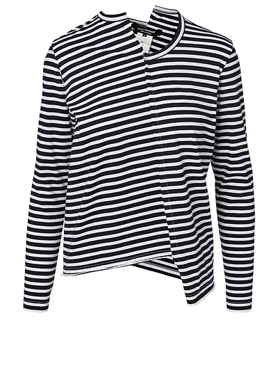 Asymmetric Long-Sleeve T-Shirt With Stripes