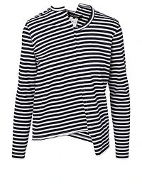 Asymmetric Long-Sleeve T-Shirt With Stripes