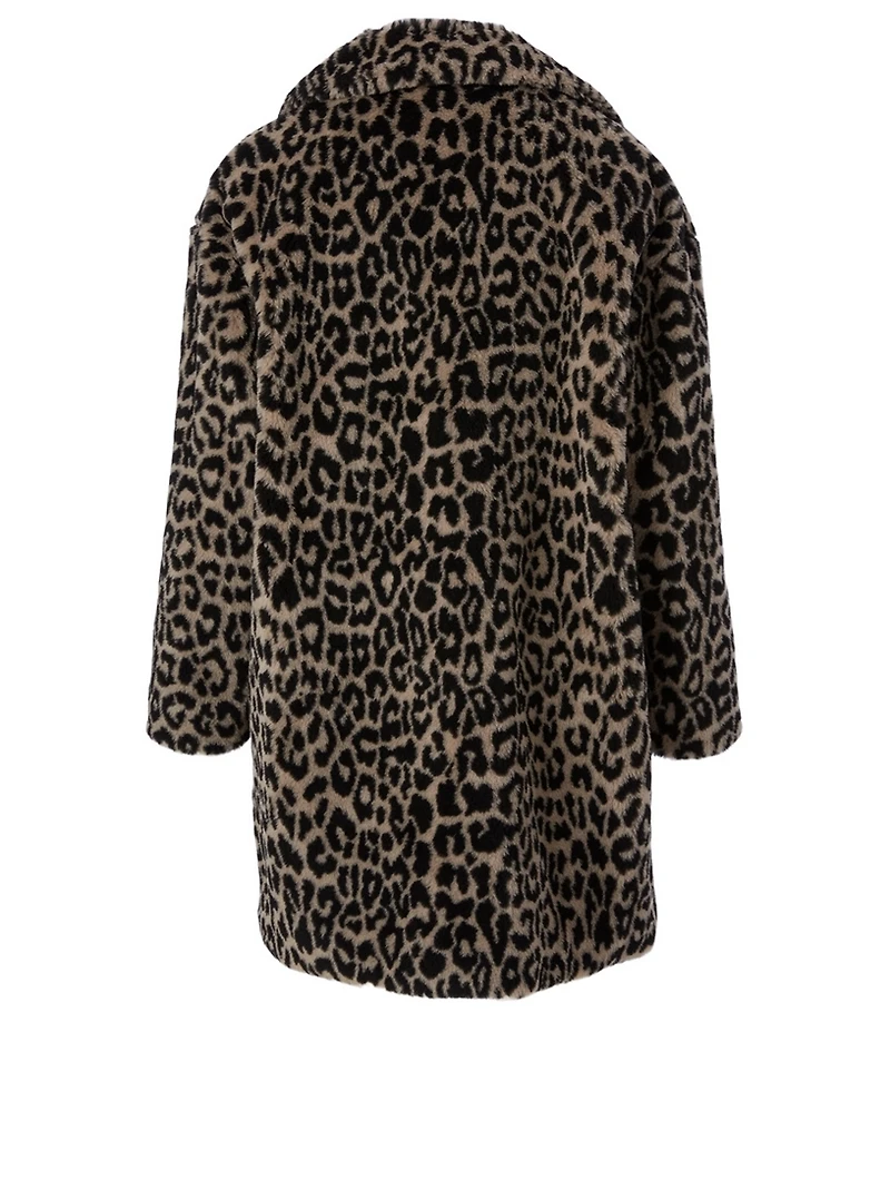 Wool-Blend Coat Leopard Print