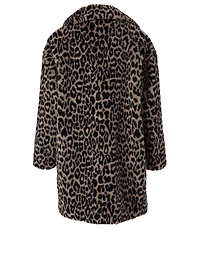 Wool-Blend Coat Leopard Print