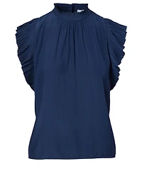 Pleated Ruffle Top