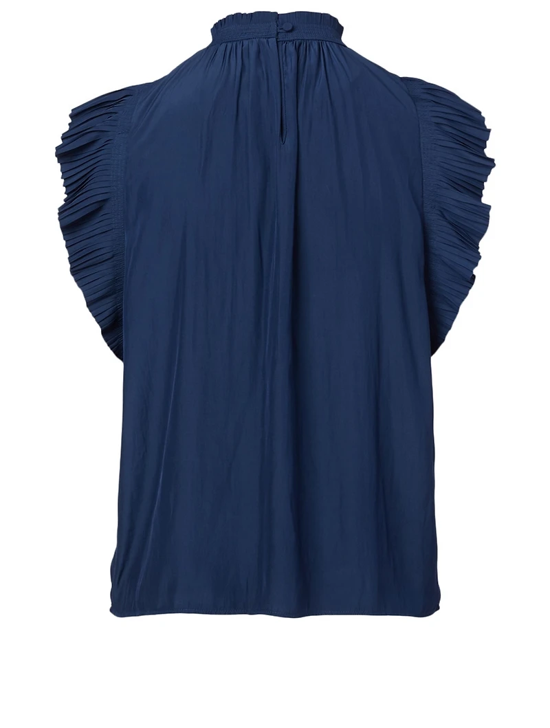 Pleated Ruffle Top