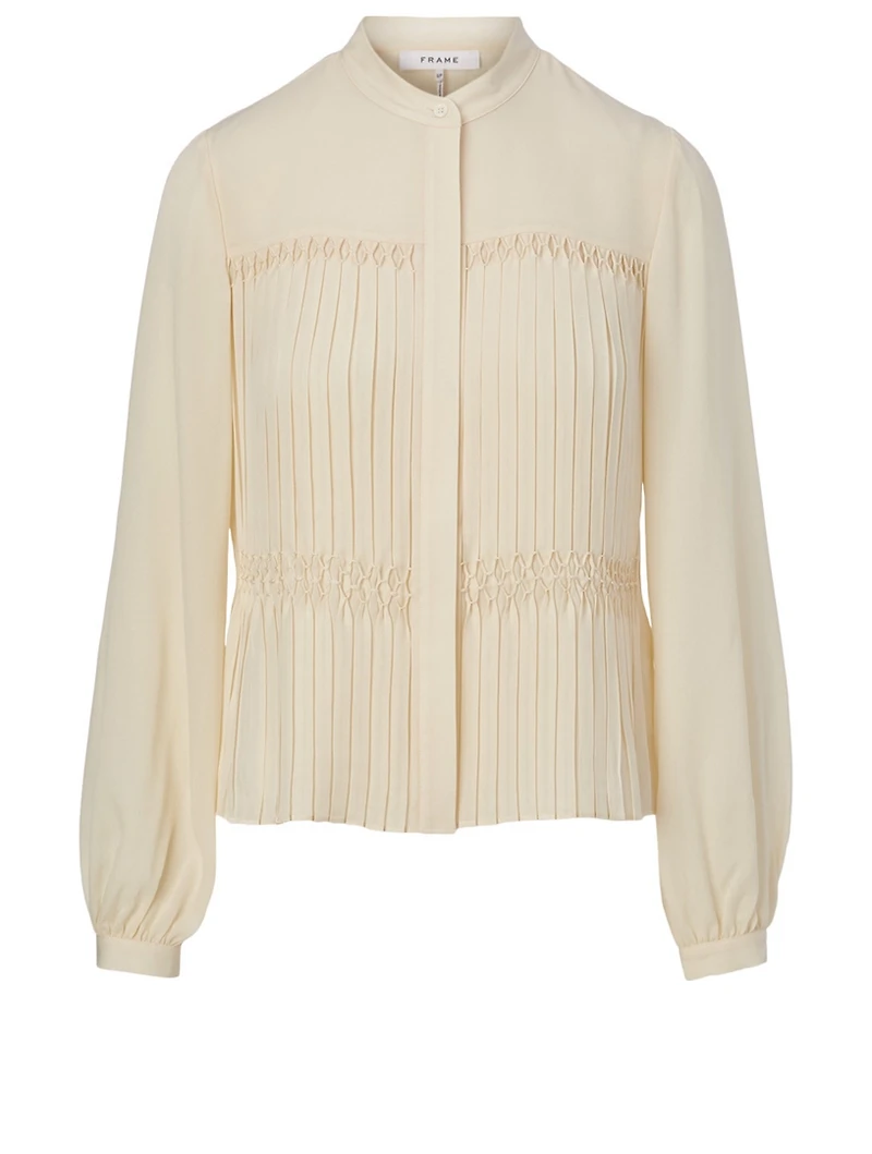 Silk Smocked Shirt