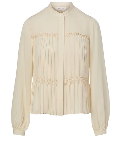 Silk Smocked Shirt