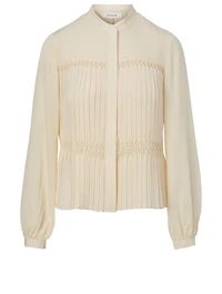 Silk Smocked Shirt
