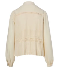 Silk Smocked Shirt