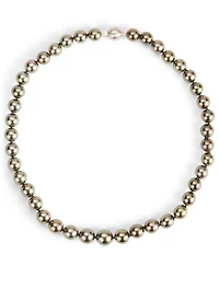 18K White Gold Black Pearl Necklace With Diamonds