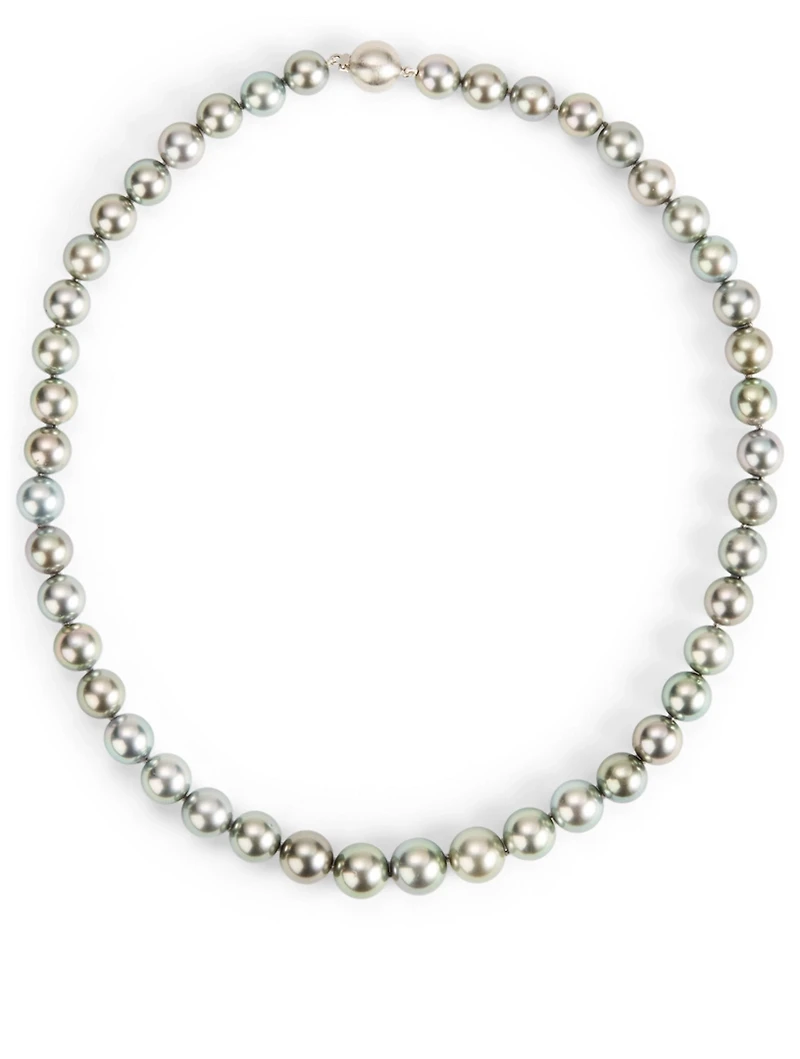 18K White Gold Grey Pearl Necklace