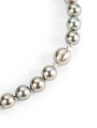 18K White Gold Grey Pearl Necklace